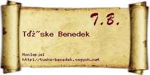 Tüske Benedek névjegykártya